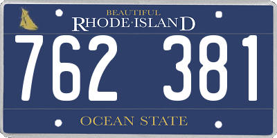 RI license plate 762381