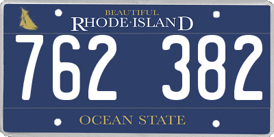 RI license plate 762382