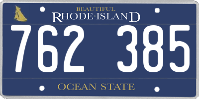 RI license plate 762385