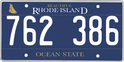 RI license plate 762386
