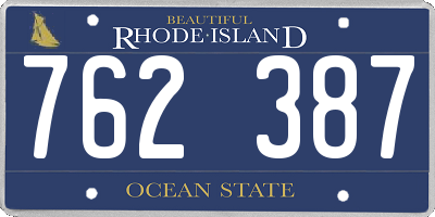 RI license plate 762387