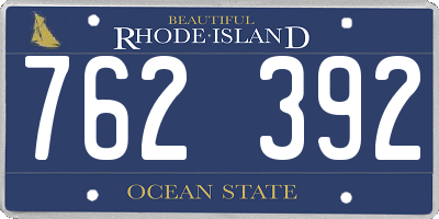RI license plate 762392