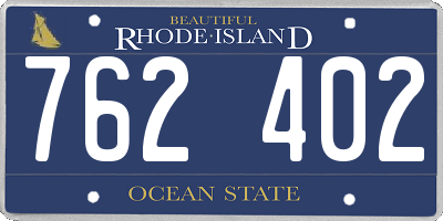 RI license plate 762402