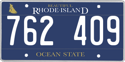 RI license plate 762409