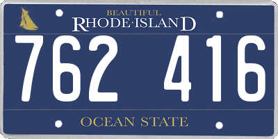 RI license plate 762416