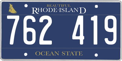 RI license plate 762419