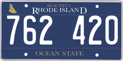 RI license plate 762420