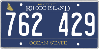 RI license plate 762429