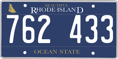 RI license plate 762433