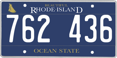 RI license plate 762436