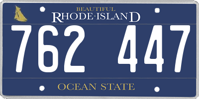 RI license plate 762447