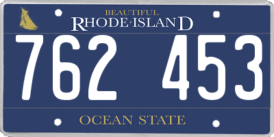 RI license plate 762453