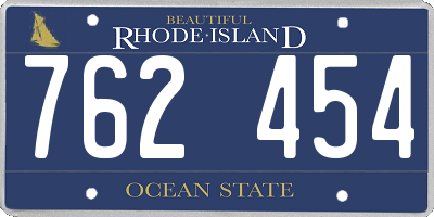 RI license plate 762454