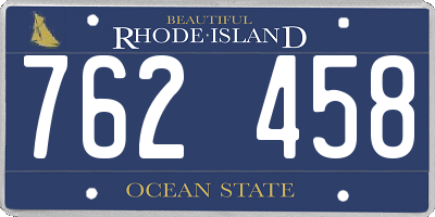 RI license plate 762458