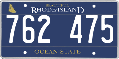 RI license plate 762475