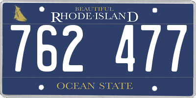 RI license plate 762477