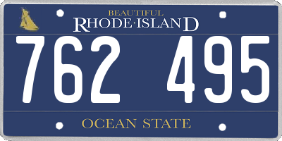 RI license plate 762495