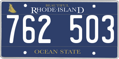 RI license plate 762503