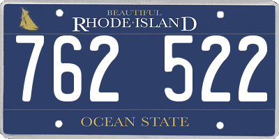 RI license plate 762522