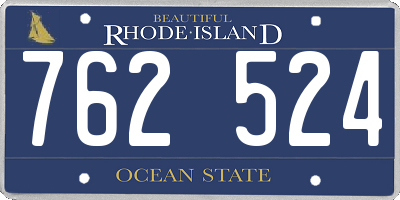 RI license plate 762524