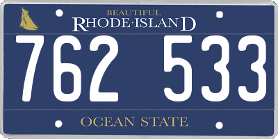 RI license plate 762533