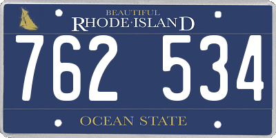 RI license plate 762534