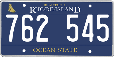 RI license plate 762545