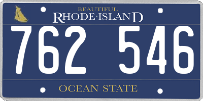 RI license plate 762546