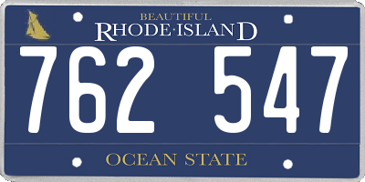 RI license plate 762547