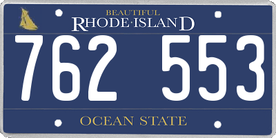 RI license plate 762553