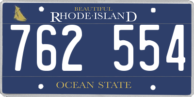 RI license plate 762554