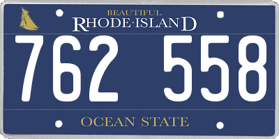 RI license plate 762558