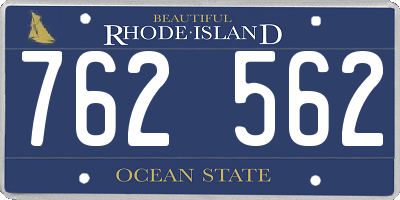 RI license plate 762562