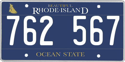 RI license plate 762567