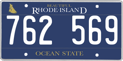 RI license plate 762569