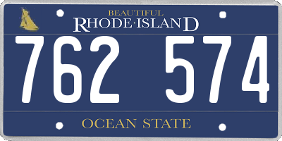 RI license plate 762574