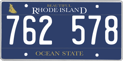 RI license plate 762578