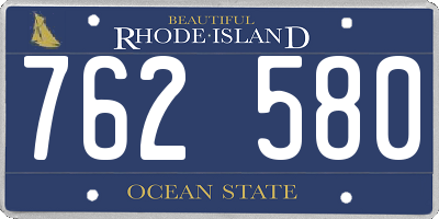 RI license plate 762580