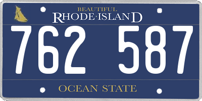 RI license plate 762587