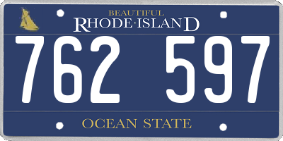 RI license plate 762597