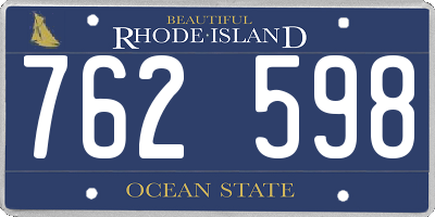 RI license plate 762598