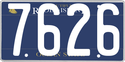 RI license plate 7626