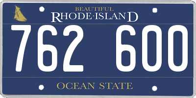 RI license plate 762600
