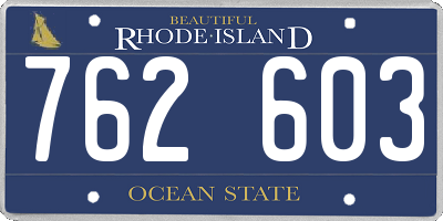 RI license plate 762603