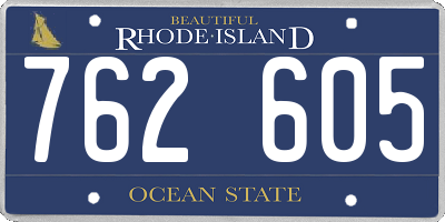 RI license plate 762605