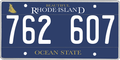 RI license plate 762607