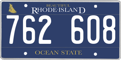 RI license plate 762608