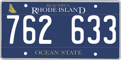 RI license plate 762633