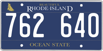 RI license plate 762640