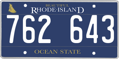 RI license plate 762643
